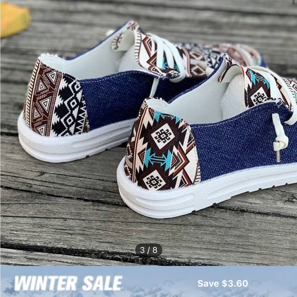 New with the tag Demi  with a little print boat shoe size 8